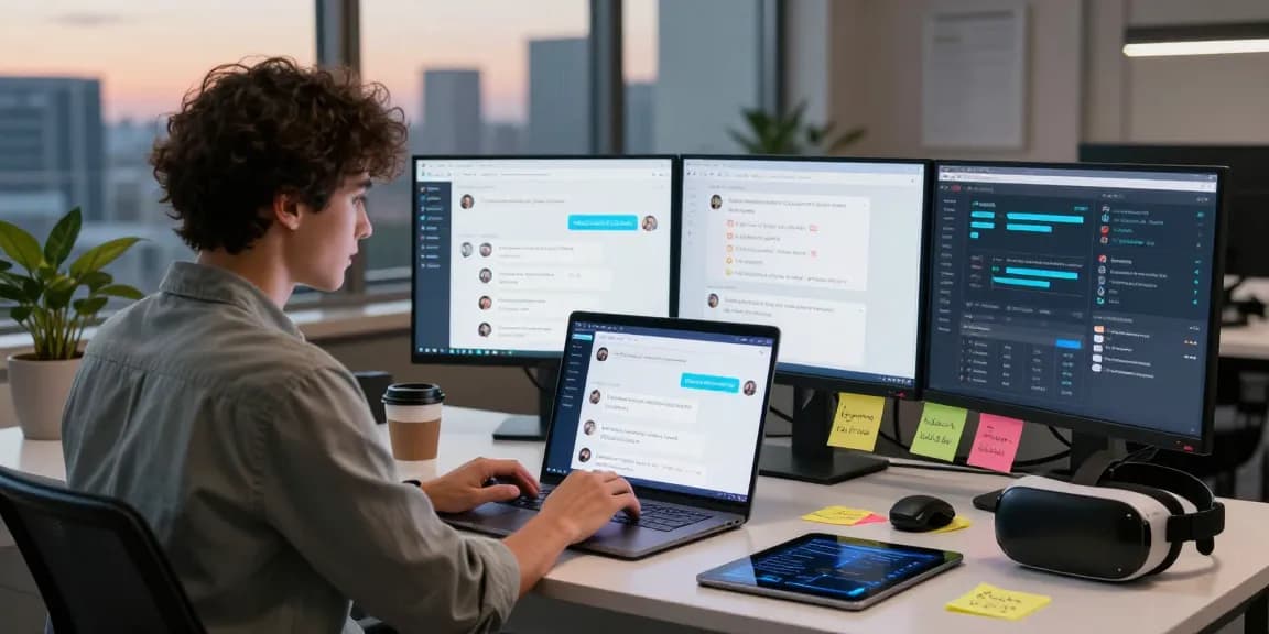 Engaging with an AI NSFW chat application in a modern digital workspace