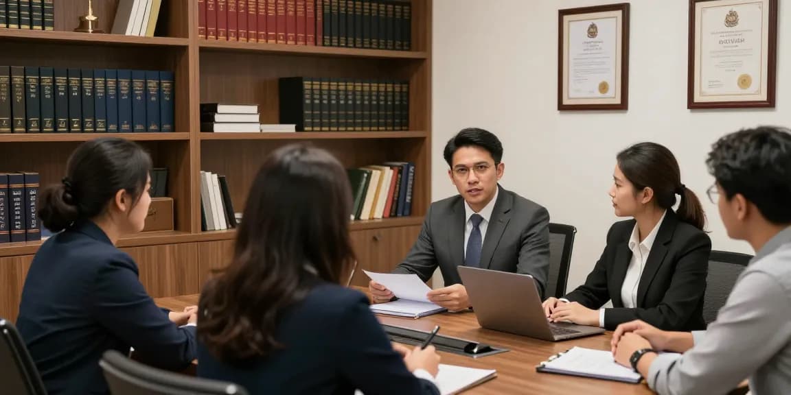 Professional attorney discussing employment law with clients in a trusted law firm in Indonesia. Best Law firm in Indonesia for Employment Law.