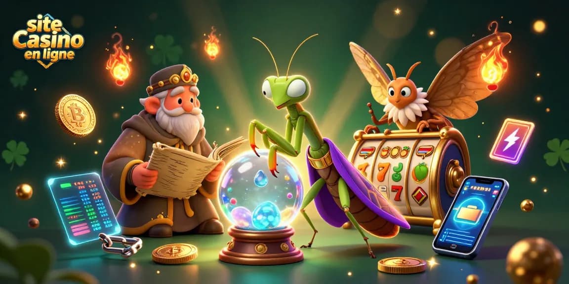 Plongez dans l'univers captivant de site casino en ligne avec un conteur chanceux et des pièces de crypto-monnaies.
