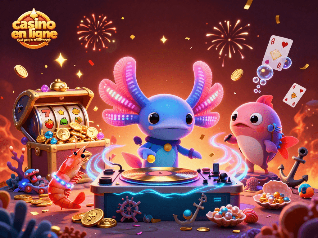 Profitez des gains rapides sur un casino en ligne qui paye vraiment avec une illustration festive et dynamique.
