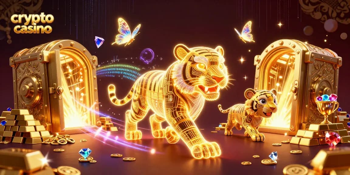 Jouez au crypto casino avec l'énergie digitale d'un tigre doré en 3D et des trésors scintillants.