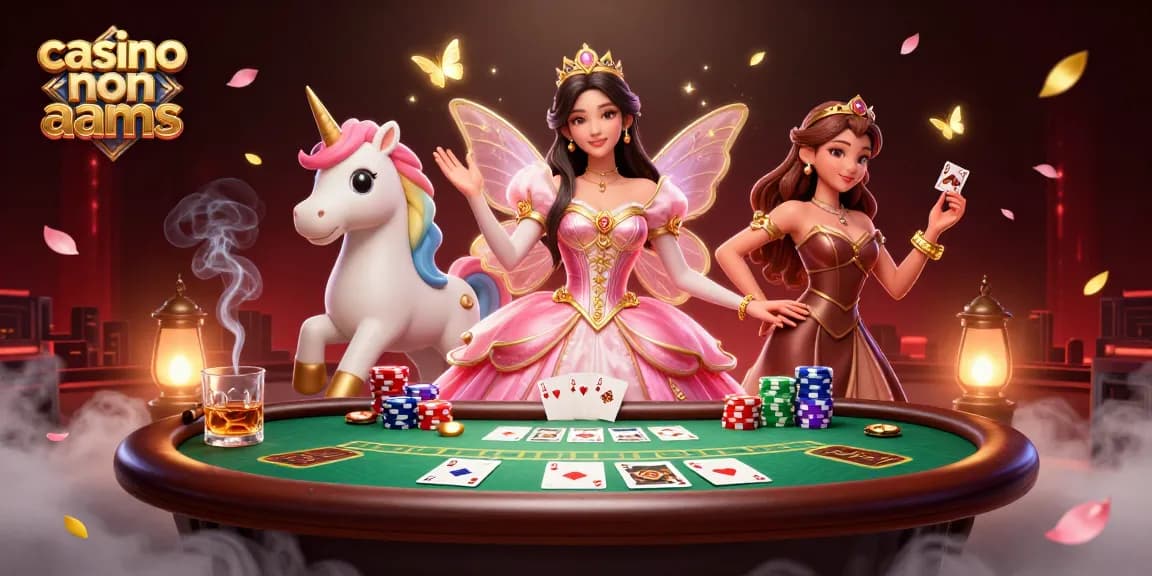 Vivi un'esperienza di gioco emozionante nei casino non AAMS con personaggi glamour ed elementi di poker in una scena riccamente dettagliata.