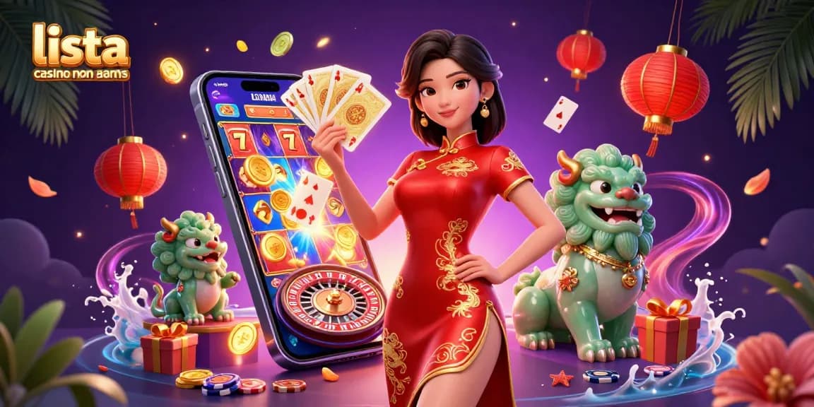 Interagisci con la lista casino non aams attraverso immagini vivaci di giochi, carte e un'atmosfera casinò vivace.