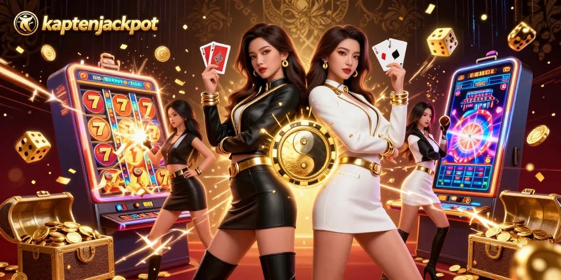 Playing cards and jackpots come alive in this vibrant kaptenjackpot casino scene.
