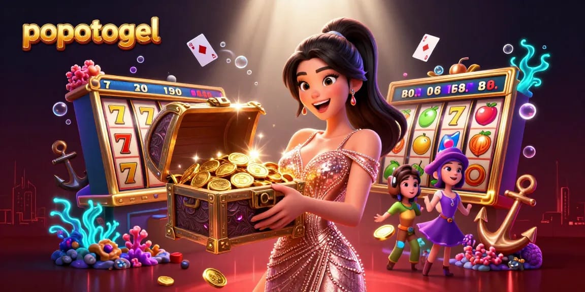 Play exciting games at popotogel with a stunning treasure chest of golden coins.