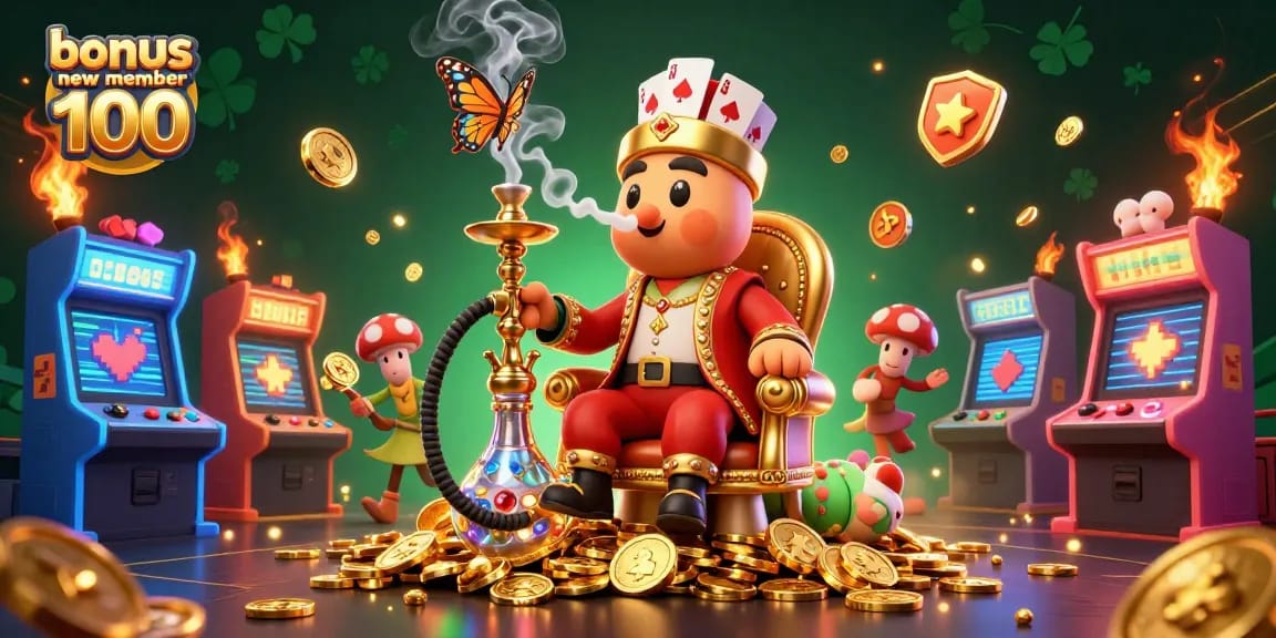 Engage with the bonus new member 100 offer illustrated amidst a vibrant casino environment.