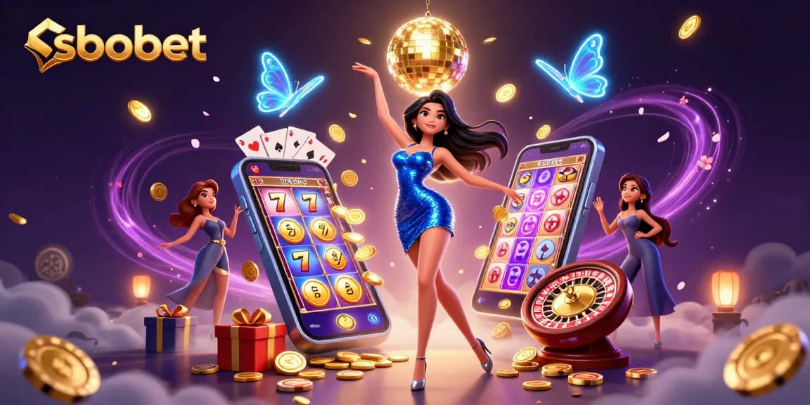 Place bets and win big with sbobet on this vibrant and detailed casino illustration.
