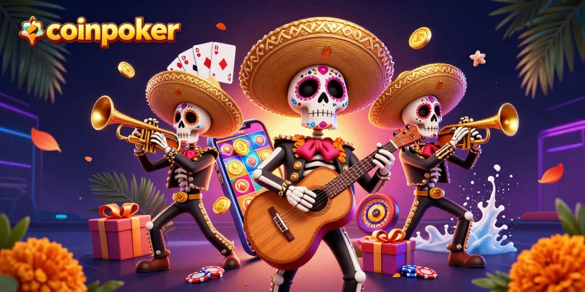Les joueurs profitent de l'expérience captivante de coinpoker avec une ambiance festive, des jeux de poker et des machines à sous
