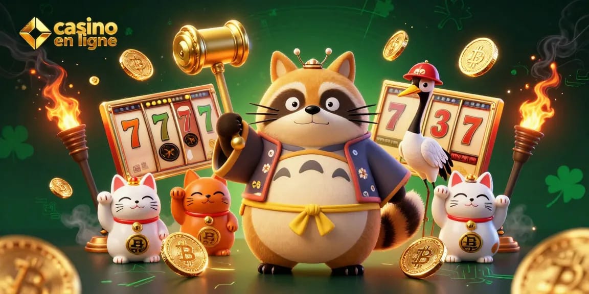 Profitez de l'excitation vibrante du casino en ligne avec notre illustration 3D colorée mettant en scène des personnages charmants !