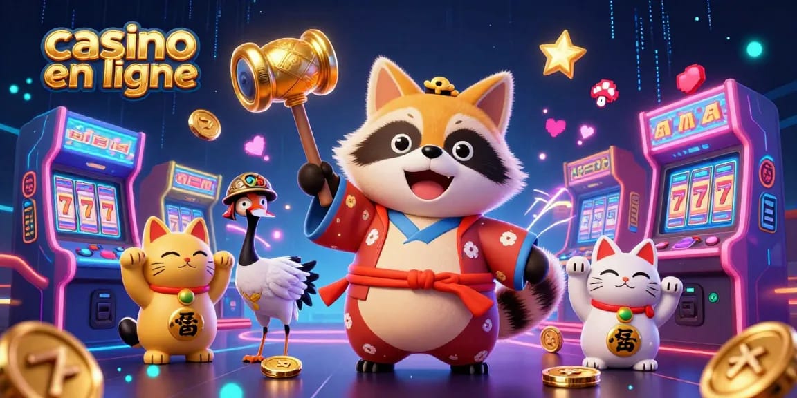 Gagnez à des jeux de casino en ligne avec notre adorable tanuki chanceux et ses compagnons