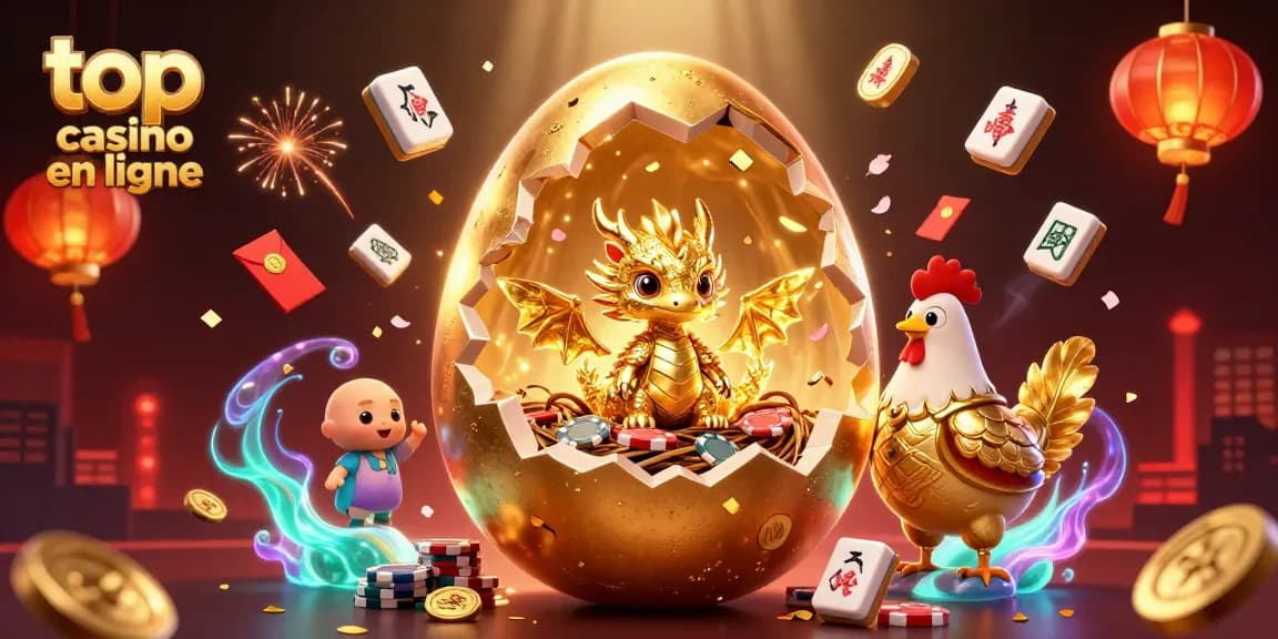 Jouez au top casino en ligne avec des dragons d'or et des jetons de poker.