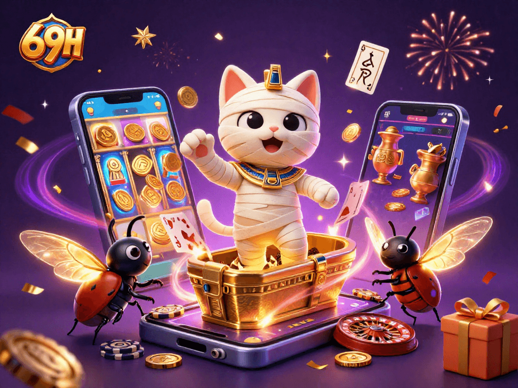 Embarque na aventura com 69H ao gerar jackpots em um cassino mágico e egípcio.