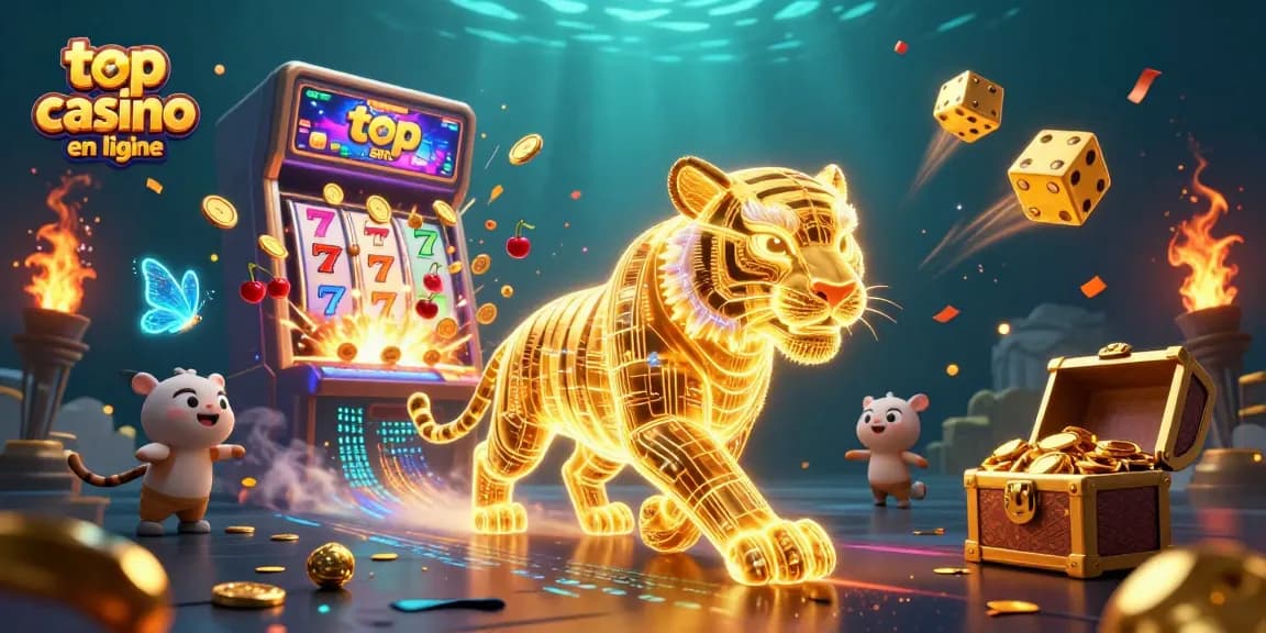 Gagnez avec top casino en ligne dans un paysage de jeu numérique animé.