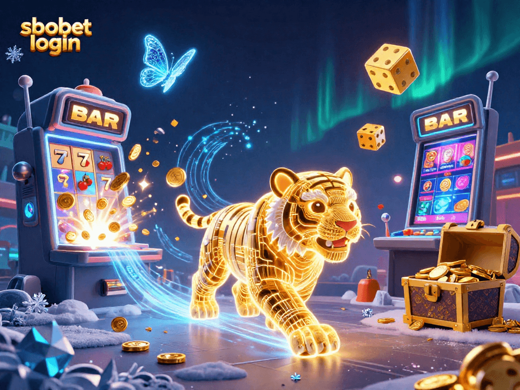 Engage with sbobet login for thrilling casino bets, amidst neon energy and jackpot excitement.