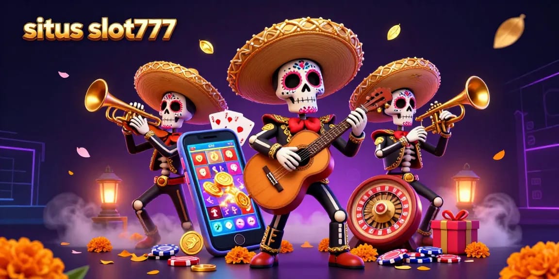 Experience the excitement of situs slot777 with vibrant casino elements and a lively mariachi scene.