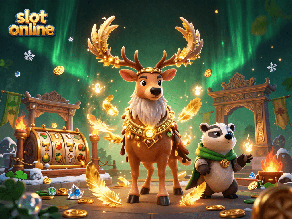 Experience the excitement of slot online with a captivating druid stag and enchanting elements