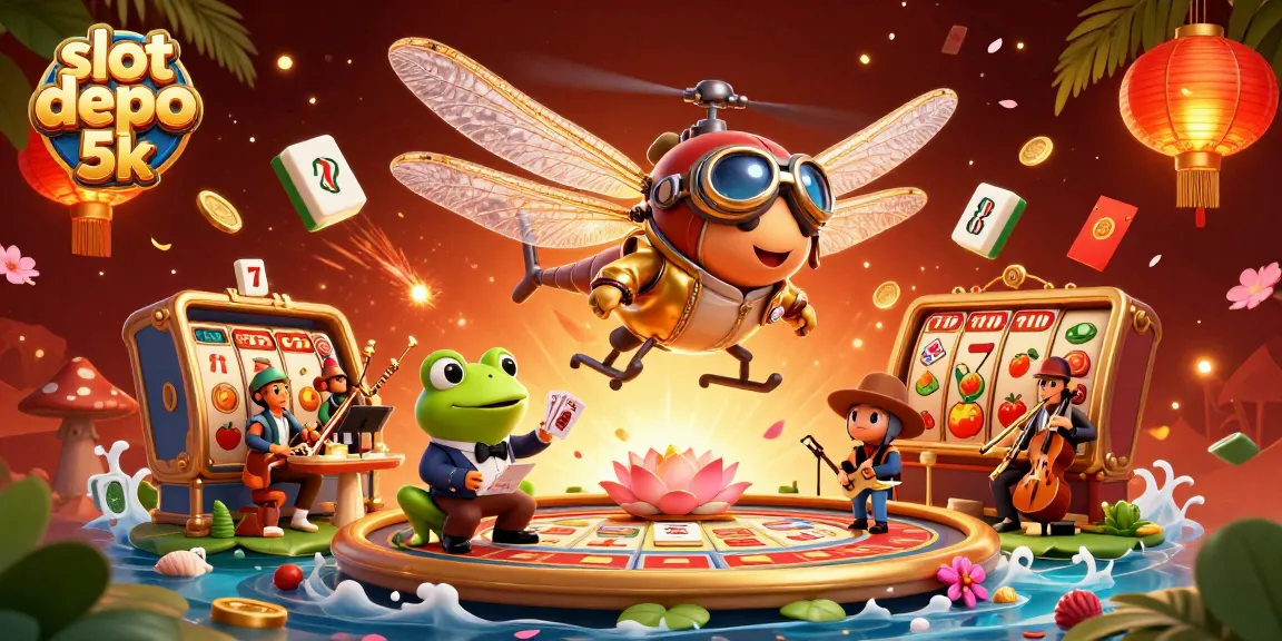 Spin the reels at slot depo 5k with vibrant casino characters and luxurious game elements.