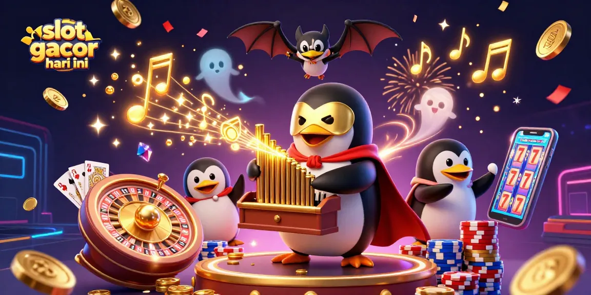 Experience slot gacor hari ini with vibrant gaming action and gold coins cascading in a dynamic casino scene.