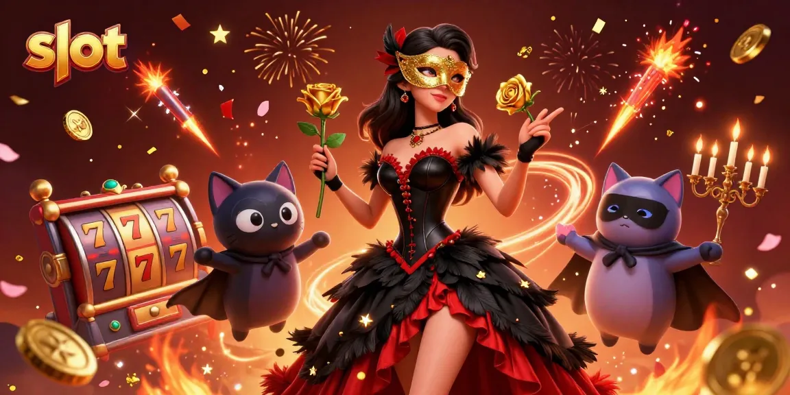 Spin vibrant slot reels with a stunning woman in casino-themed illustration.