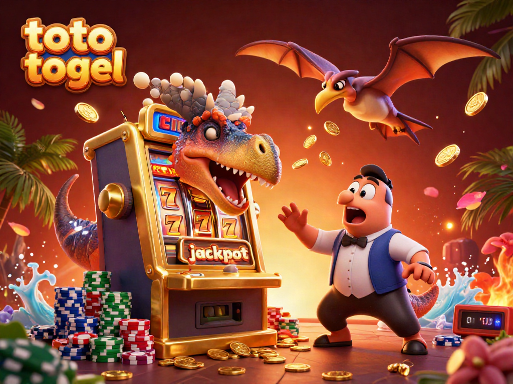 Experience thrilling jackpots in toto togel with a pachycephalosaurus and slot machine action.