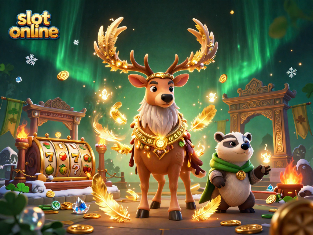 Experience the excitement of slot online with a captivating druid stag and enchanting elements