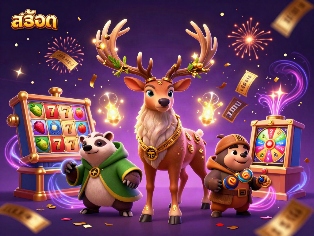 Experience the thrill of สล็อต with vibrant slot reels, lucky symbols, and magical characters.