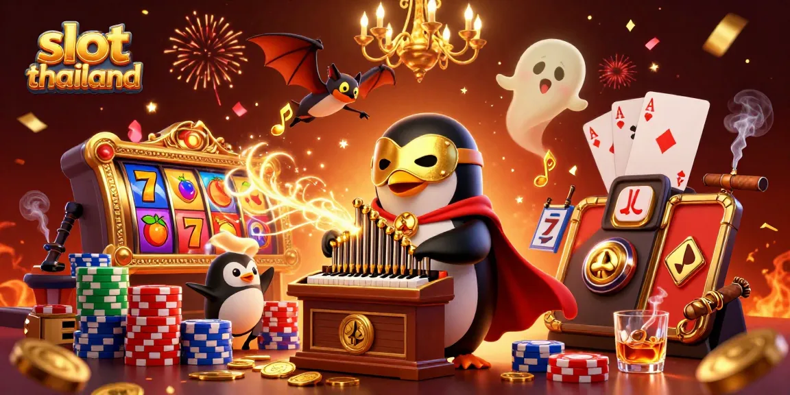 Experience thrilling gameplay in slot thailand with our vibrant slots scene featuring a cartoon penguin and more.