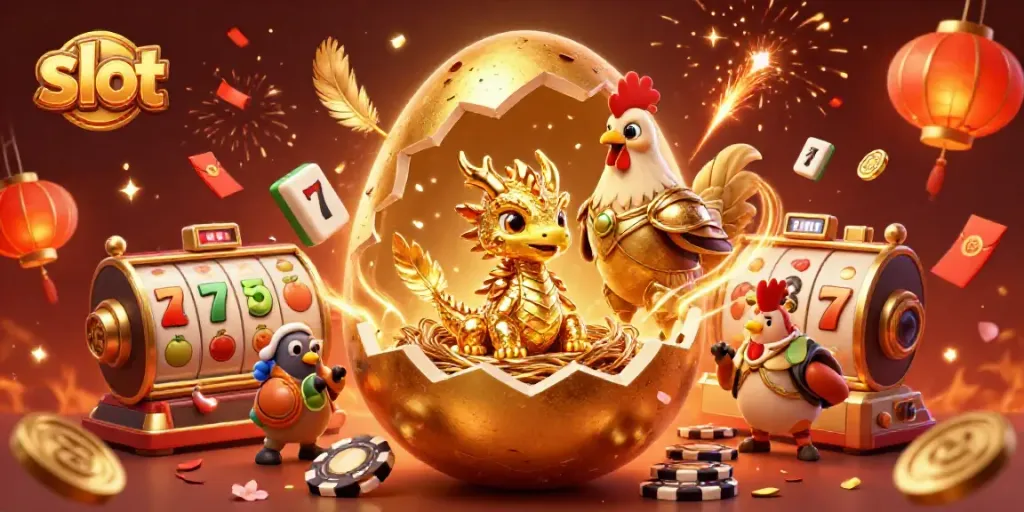 Engage with an enchanting slot scene featuring a golden dragon and spinning reels.