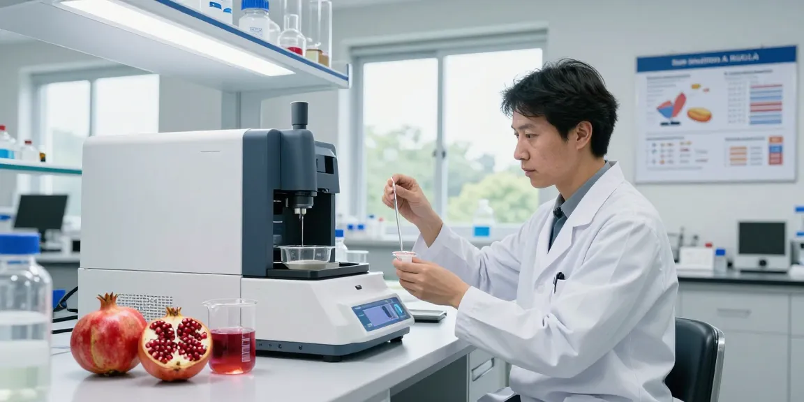 Testing urolithin A powder in a lab, highlighting research for anti-aging benefits.