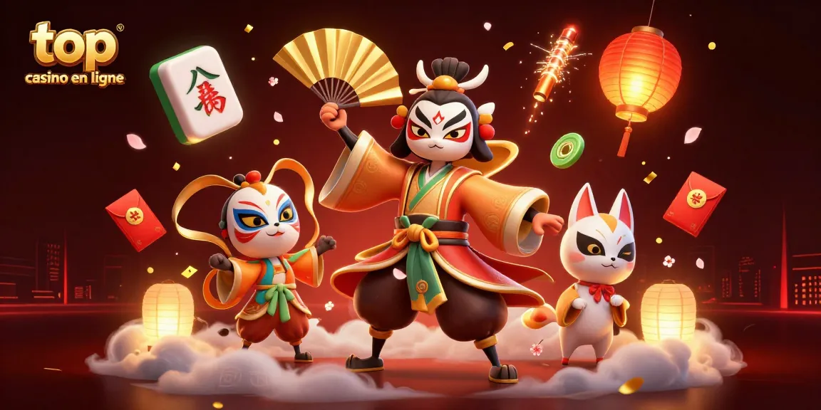 Vivez l'expérience du top casino en ligne à travers l'illustration captivante d'un guerrier kabuki et des éléments de jeu dynamiques.