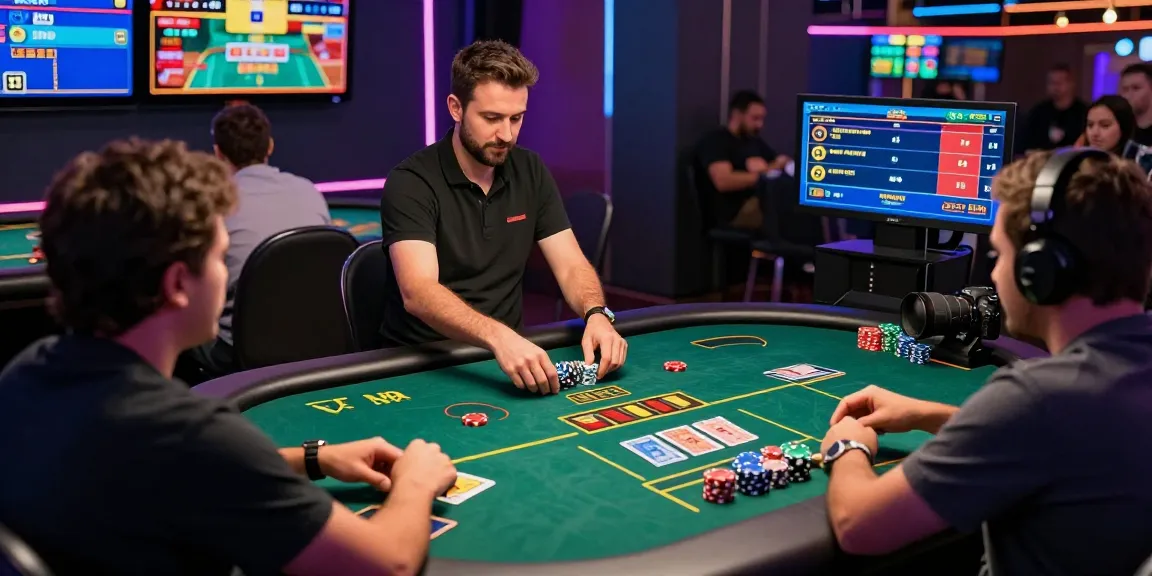 Exciting online Andar Bahar gaming scene with live dealer and players engaged.