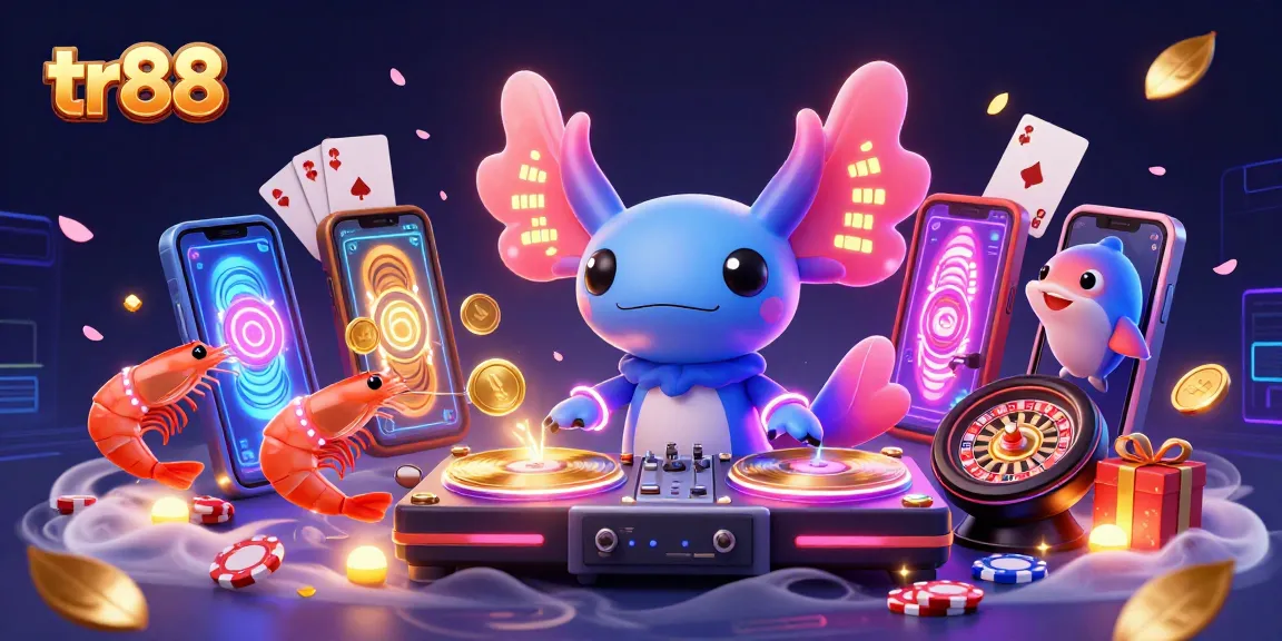 Experience thrilling wins at tr88 with charismatic axolotl DJ and exciting casino elements!