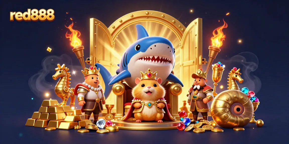 Experience thrilling adventures with red888 as the golden hamster king rules the treasure-filled scene.