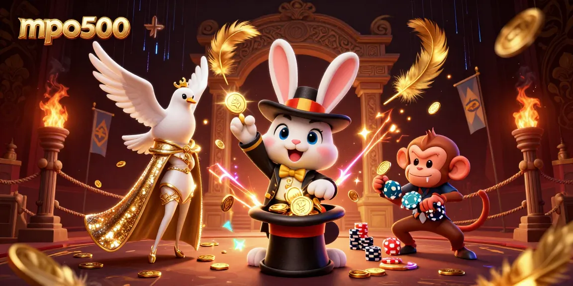 Spin the action with mpo500 at this lively casino scene filled with characters and dynamic elements.