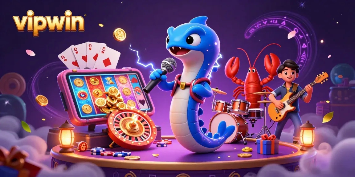 Experience thrilling gameplay with vipwin in this vibrant underwater casino scene featuring lively characters.