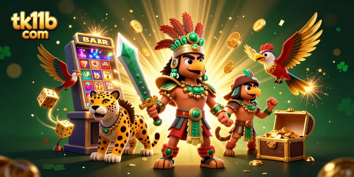 Experience big wins at tk11b com with 3D cartoon warriors and exploding casino elements.
