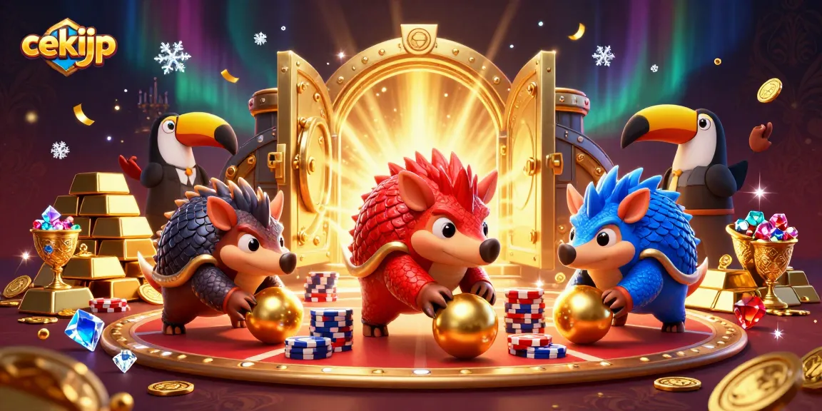 Mainkan togel online di cekijp dengan pangolin bersaing, kasino penuh gemerlap dan harta karun menarik.