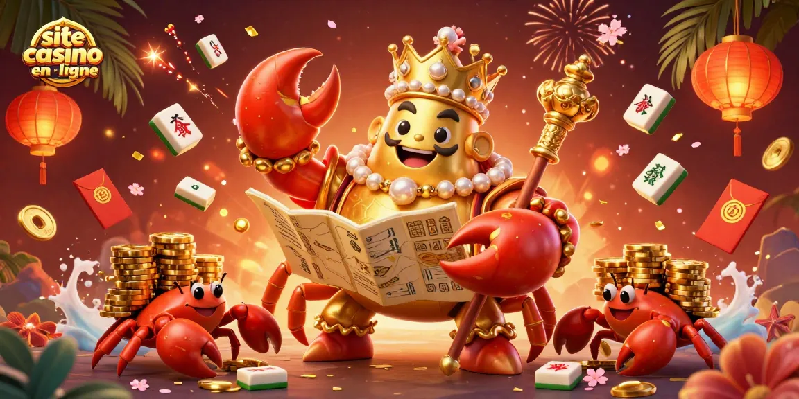 Plongez dans l'aventure avec le site casino en ligne et ses trésors présentés par un crabe doré majestueux.