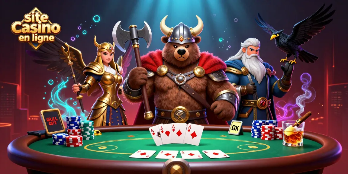 Jouer sur un site casino en ligne avec des personnages épiques dans une scène captivante.