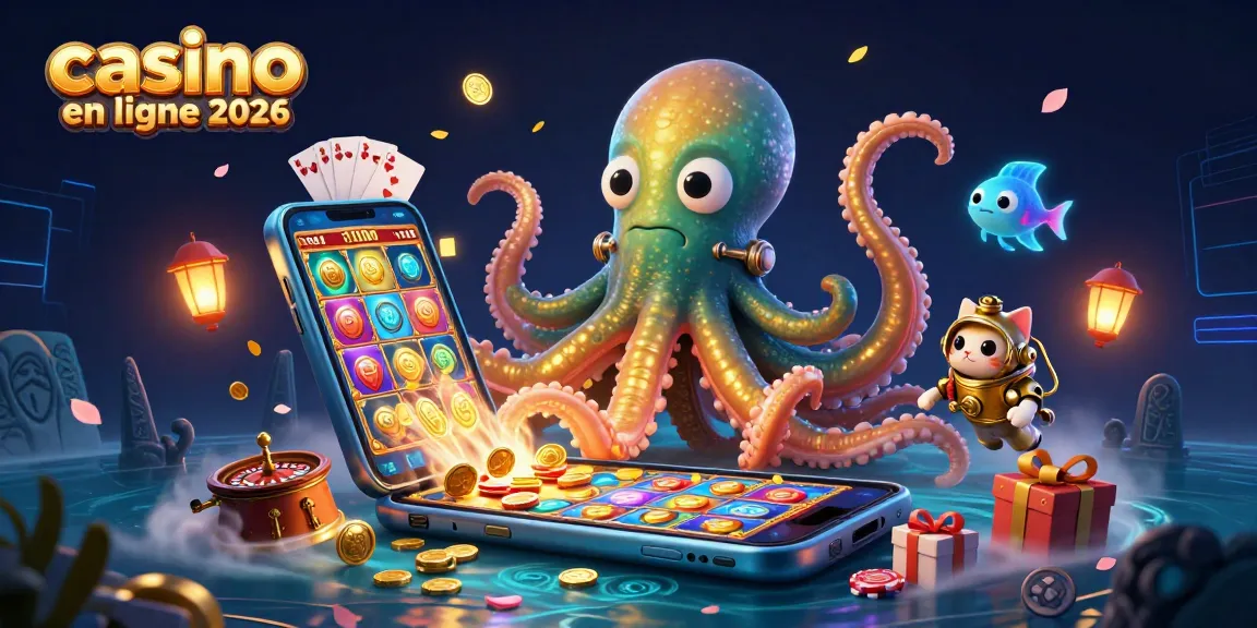 Plongez dans l'univers des jeux avec casino en ligne 2026, où un kraken légendaire et un chat plongeur animent la scène.