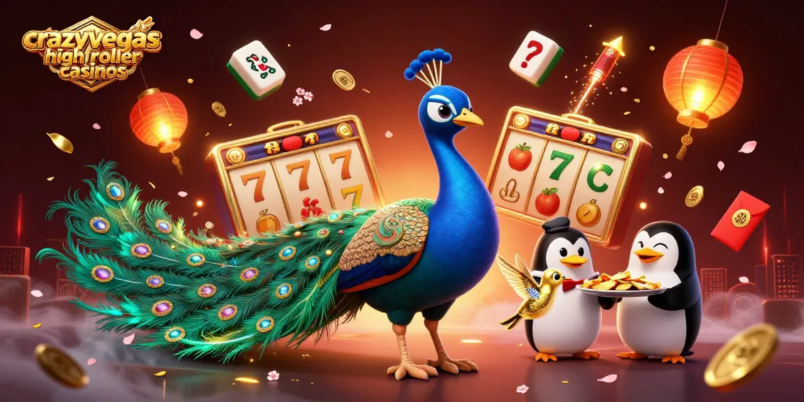 A dynamic display of crazyvegas high roller casinos with vibrant characters and slot elements, showcasing wealth and excitement.