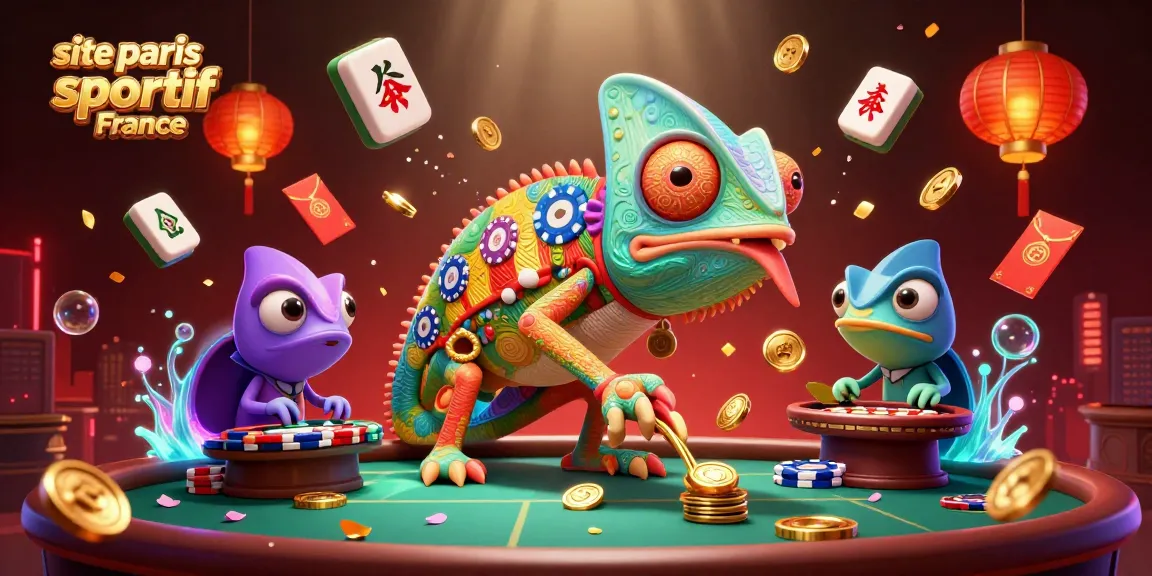 Vente de paris sportifs sur le site paris sportif France avec un caméléon représentant le casino.
